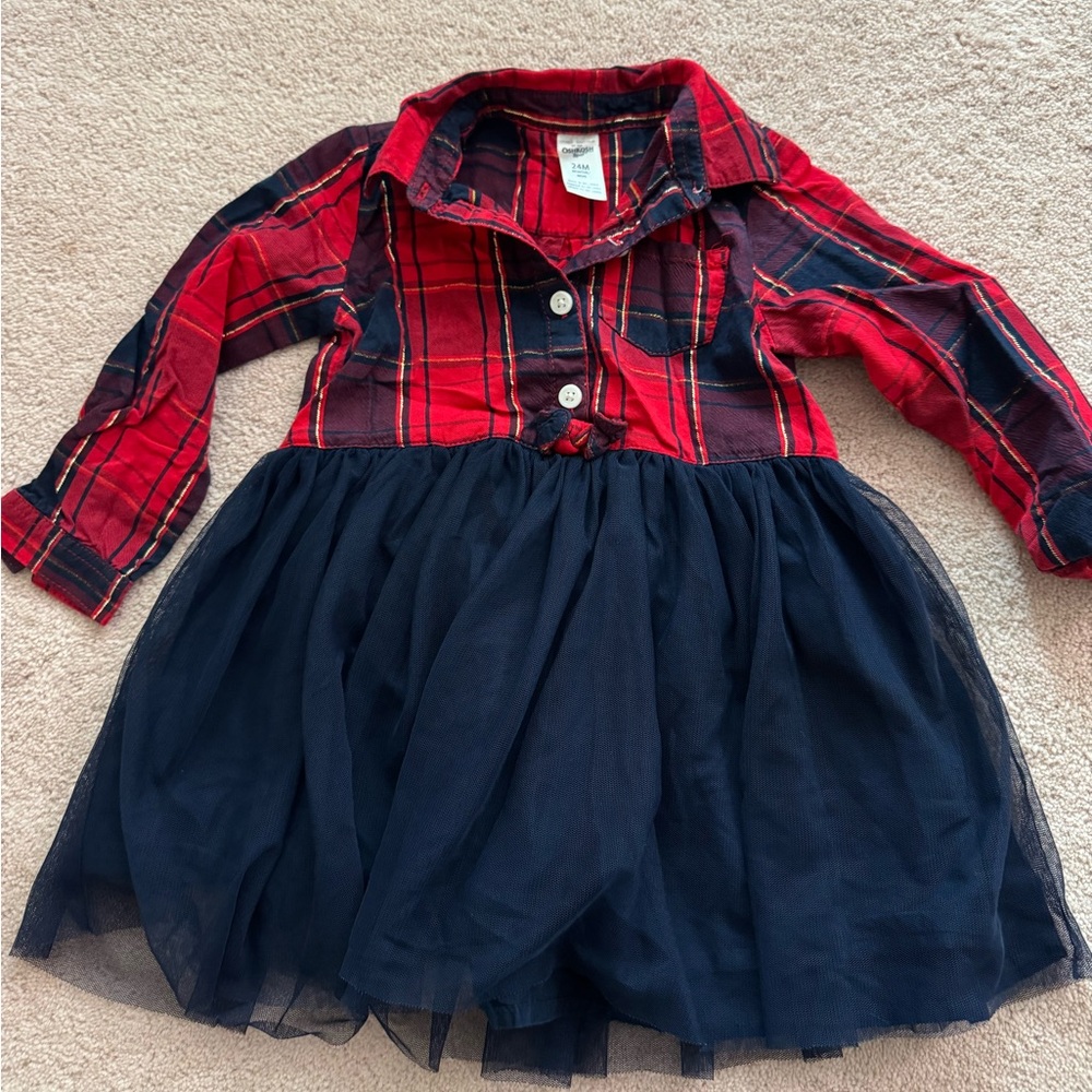 GUC Oshkosh 24mo plaid and tulle dress